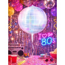 Parti Adresi Hologram Efektli Disko Topu Folyo Balon – Bekarlığa Veda & Doğum Günü 55 cm
