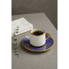 Glazze Irem Mavı Kahve Takımı 12 Parça