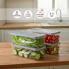 Selka Home 4 Adet 2 Lt. Nora Organizer Buzdolabı Buzluk Düzenleyici Saklama Kabı