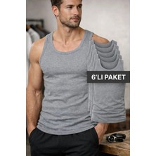 Mostess Gri Erkek Atlet 6 Paket Pamuk Üretim