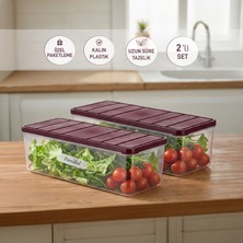 Selka Home 2 Adet 2 Lt. Nora Organizer Buzdolabı Buzluk Düzenleyici Saklama Kabı