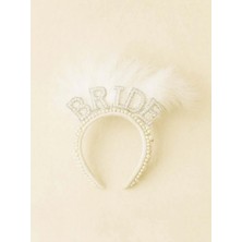 Parti Adresi Bride Incili Tüylü Gelin Tacı Bekarlığa Veda Partisi Tacı 