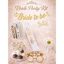 Parti Adresi Bride To Be Parti Seti Bekarlığa Veda Partisi Set Pembe Altın Detaylı