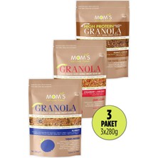 Mom's Natural Foods 3'lü Granola Y.Mer 280 G / Yer.F 280G / Çilek 280G