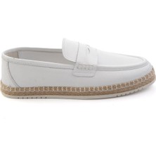 Bambi Beyaz Hakiki Deri Erkek Loafer Ayakkabı E01698198640