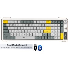 Miaxtreme 99 Tuş Zarif Tasarım Dual Mode Bağlantı Bt+2.4ghz Ayaklı Ses Kontrol Ofis Gaming Klavye