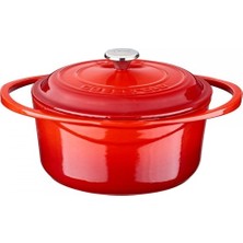 Lava Döküm Yuvarlak Tencere 20 cm Kırmızı