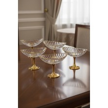 Elista Oval Optikli Metal Ayaklı Sunumluk 6 Lı Gold