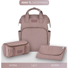 Lucina Lily Bebek Bakım Seti: Lily Anne Bebek Termal Bakım Çantası & Myra Organizer & Nomi Alt Açma Pedi