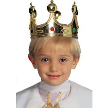 Cekar Store Plastik Kral Tacı Altın Renk Çocuk Boy (5324)