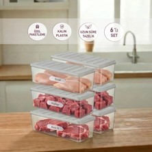 Selka Home 6 Adet 2 Lt. Nora Organizer Buzdolabı Buzluk Düzenleyici Saklama Kabı