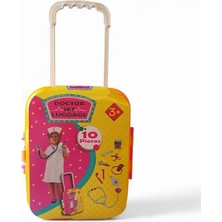 PopŞeker Çekçek Valizli Kız Doktor Seti - 10 Parça Eğitici Doktor Çantası