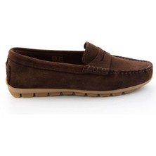 Bambi Kahve Hakiki Deri Kadın Loafer Ayakkabı K01680000102