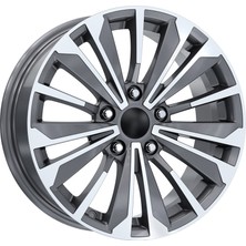 LJA-ADY1477-01 7.5X17" 5X114.3 ET45 60.1 Gun Metal Diamond 17 Inç Jant Takımı (4 Adet)