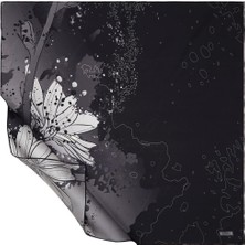 Violla Ipekevi Twill Ipek Eşarp - Yakamoz Desenli - Siyah Gümüş