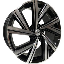 LJA-A5805-01 7.5X17" 5X112 ET45 57.1 Black Machined 17 Inç Jant Takımı (4 Adet)