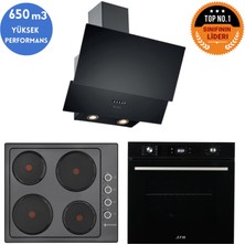 Eminçelik ve Afm Tech Markalı Rare Elektrikli-Lpg  Ankastre Set (FM7700 + 66 252 +Ch 1454 Pb B60)