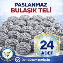 24 Adet Bulaşık Teli Ovma Teli Ekonomik Toptel Sürtme Teli