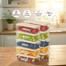 Selka Home 10 Adet 2 Lt. Nora Organizer Buzdolabı Buzluk Düzenleyici Saklama Kabı