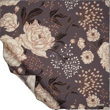 Violla Ipekevi Twill Ipek Eşarp - Rosa Desenli - Gri