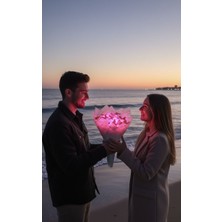 Vibecomtr Pembe LED Işıklı Kelebek Buketi | Sevgiliye Özel