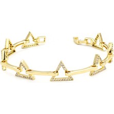 Brezza Lusso Jewelry Geometrik Işıltı Üçgen Altın Kaplama Kadın Bileklik