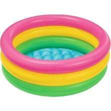 Intex 3 Boğumlu Bebek Havuzu 86X25 cm Renkli Koku Yapmaz Özellikli Pompa Hediyeli