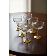 Elista Puantiye Metal  Ayaklı Sunumluk 6 Lı Gold