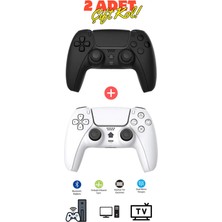 Miaxtreme 2 Adet Siyah Beyaz Kablosuz Bluetooth Gyro Titreşimli Oyun Kolu Joystick Ps4 Kolu Ps Pc Tv Uyumlu