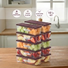 Selka Home 10 Adet 2 Lt. Nora Organizer Buzdolabı Buzluk Düzenleyici Saklama Kabı