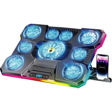 Miaxtreme Ayarlanabilir Kademeli 9 Fanlı Telefon Tutacaklı Dizüstü Bilgisayar Soğutma Fanı