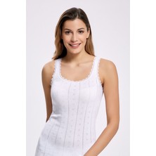 İlke Ilke 6'lı TRANSFERLI,JAKARLI,%100 Pamuk,esnek ve Rahat,geniş Askılı Kadın Atlet