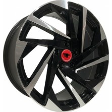 LJA-ADY1048-01 8.0X18" 5X112 ET40 66.45 Black Machined 18 Inç Jant Takımı (4 Adet)