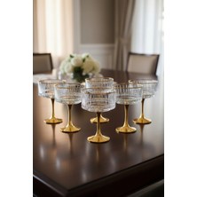 Elista Round Metal Ayaklı Sunumluk 6 Lı Gold