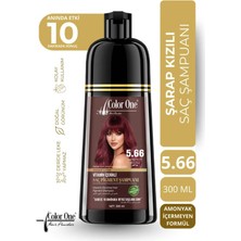 Color One Şarap Kızılı (Wine Red) Saç Pigment Şampuanı 5.66 | 300 ml & Ton Etkisi