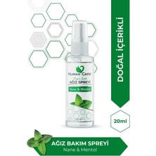 Human Care Ağız Spreyi - Nane & Mentol - Doğal Içerikli Alkolsüz Ağız Kokusu Giderici Önleyici