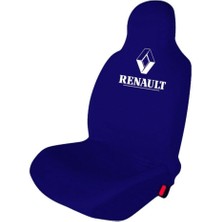 Antwax Renault Clio Oto Koltuk Kılıfı Takımı – Penye Kumaş, Marka Logo Baskılı, Tam Set - Lacivert