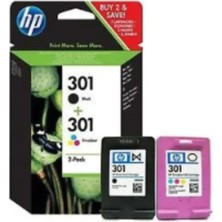 Lazer Ofis Malzemeleri Hp 301 Set Siyah-Renkli Orjinal Kartuş 2'li Set b2l56b / ch340b /deskjet / envy / officejet serisi