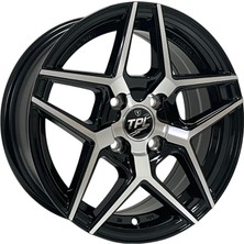 LJA-A1284-03 6.0X14" 4X100 ET35 73.1 Black Machined 21 Inç Jant Takımı (4 Adet)