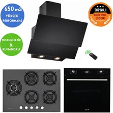 Eminçelik ve Afm Tech Marka Faw 5 Gözlü 1'wok Siyah Ankastre Set (22 385 Y +FM7700 +Ch 1454 Rc B60)