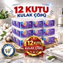 12 Kutu Kulak Çöpü Pamuklu Kulak Temizleme Çubuğu