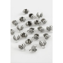 Zero Land Xmpdby 8 mm Çizgili Tesbih Kapama Atı 50 Gram - Gümüş Rengi