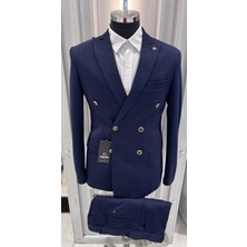 Sabri Zengin Erkek Kruvaze Slim Fit Takım Elbise