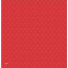 Bursa İpek Kırmızı Monogram Desen Ipek Pamuk Eşarp