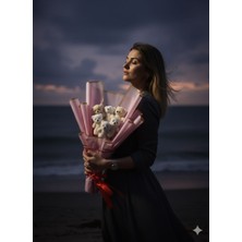 Vibecomtr Teddy Love Peluş Ayıcık Buketi Premium Romantik Hediye Sevgiliye Özel Peluş Buket