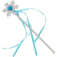 Cekar Store Kar Taneli Mavi Kalp Taşlı Saten Kurdeleli Karlar Ülkesi Elsa Asası Sopası 34 cm (5324)