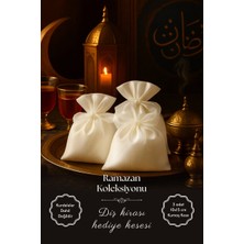 Bimotif Ramazana Özel Diş Kirası, Bayram Harçlığı Krem Hediye Kesesi (3 Adet), Osmanlı Ipeği, Özel Dikim