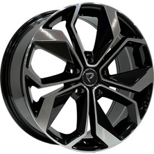 LJA-A5168-03 7.0X17" 5X114.3 ET45 66.1 Black Machined 17 Inç Jant Takımı (4 Adet)