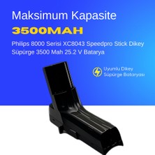 Ümit Maker Philips 8000 Serisi XC8043 Speedpro Stick Dikey Süpürge 3500 Mah 25.2 V Batarya – Orjinal Uyumlu Uzun Ömürlü, Maksimum Performans Pil
