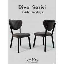 Kaffahome Riva , Modern Mutfak Sandalyesi, Yemek Odası Sandalyesi, Bahçe, Kafe - 6 Adet Antrasit Sandalye